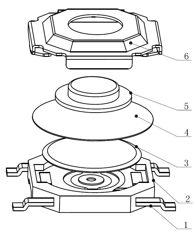 Diagrama de despiece del interruptor táctil